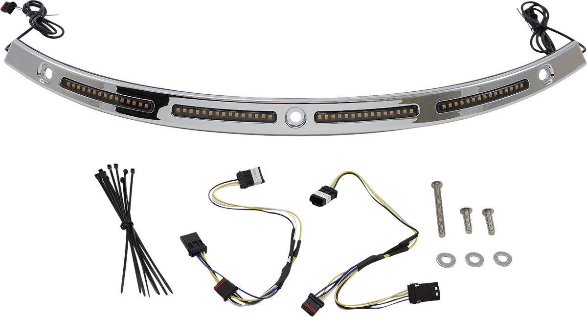 Custom Dynamics Windshield Trim - Sequential Turn Signals - Chrome CD-WT2-SEQ-14-C - Cycle City Outdoors