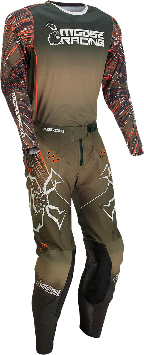 MOOSE RACING Agroid Jersey - Olive/Orange - Small 2910-6982 - Cycle City Outdoors