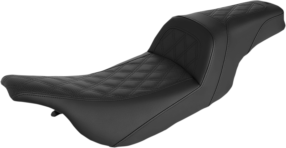 SADDLEMEN Slim Seat - Black - Lattice Stitch - '99-'07 FLHT/FLTR 897-07-162