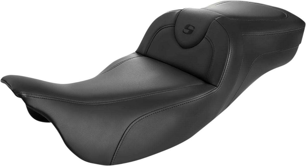 SADDLEMEN Roadsofa™ Extended Reach Seat - Black/Black Stitching - w/o Backrest - FL '08-'24 808-07B-188