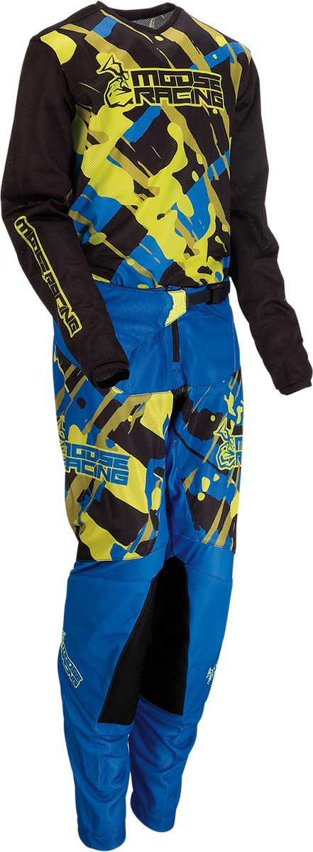 MOOSE RACING Youth Agroid Pants - Blue/Hi Vis - 28 2903-2170 - Cycle City Outdoors