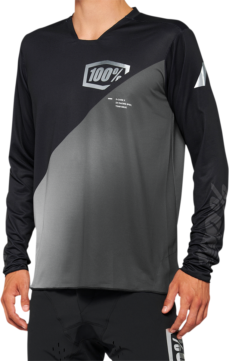 100% R-Core X Long-Sleeve Jersey - Black/Gray - Medium 40000-00001