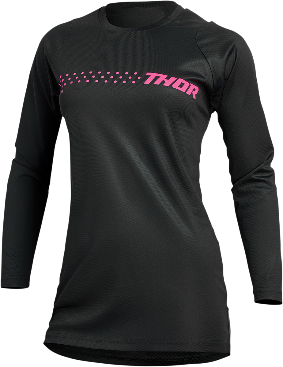 Thor Women's Sector Minimal Jersey - Black/Pink - Medium 2911-0249 - Cycle City Outdoors