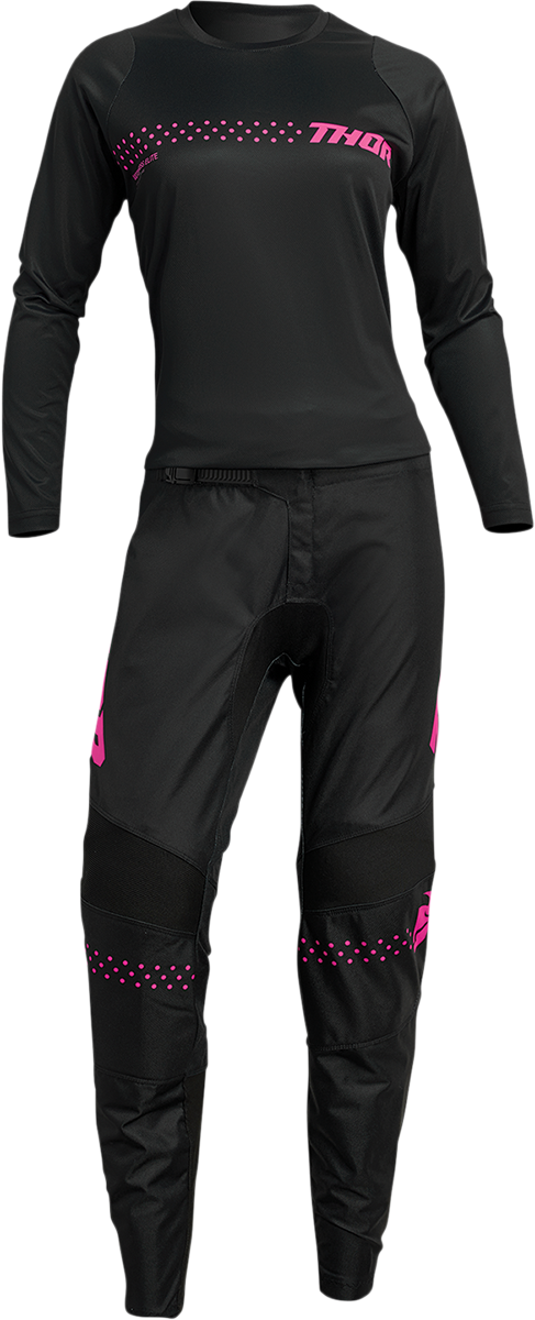 Thor Women's Sector Minimal Jersey - Black/Pink - Medium 2911-0249 - Cycle City Outdoors