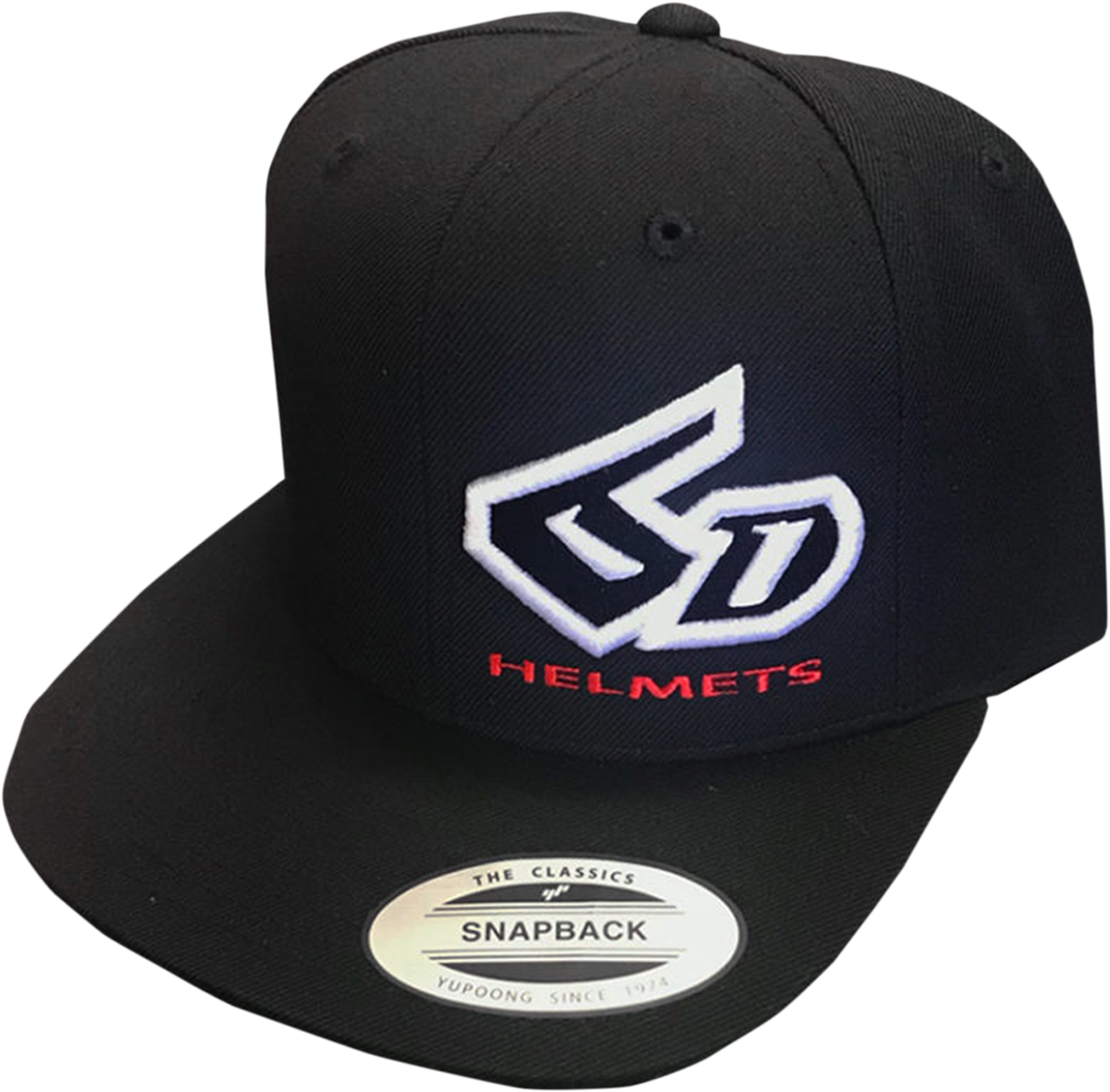 6D HELMETS 6D Logo Classic Snapback Hat - Black - One Size 52-3300