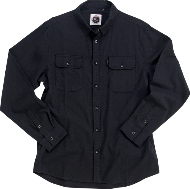 BILTWELL Blackout Lightweight Flannel - Black - Small 8145-068-002