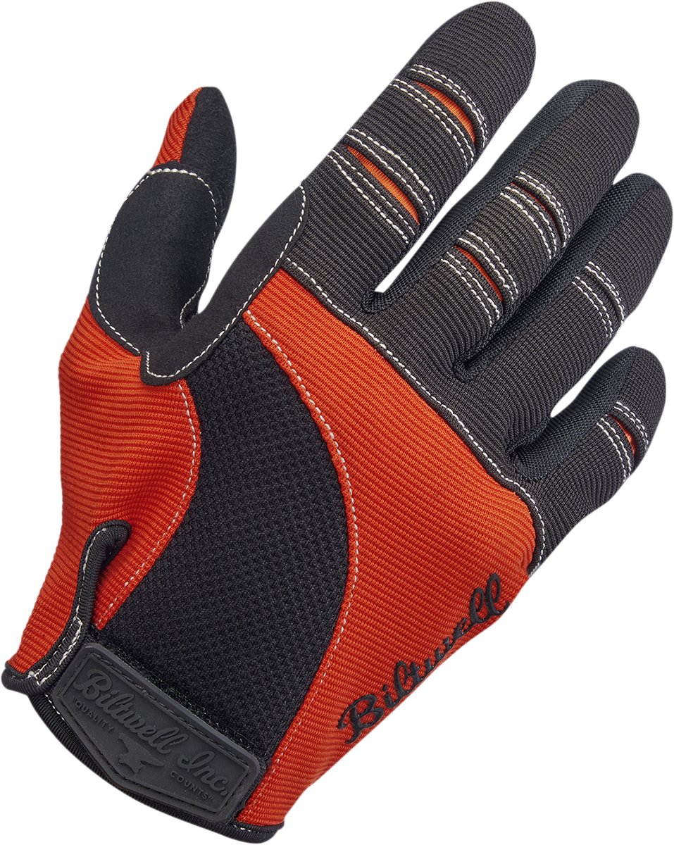 BILTWELL Moto Gloves - Orange/Black - Large 1501-0106-004