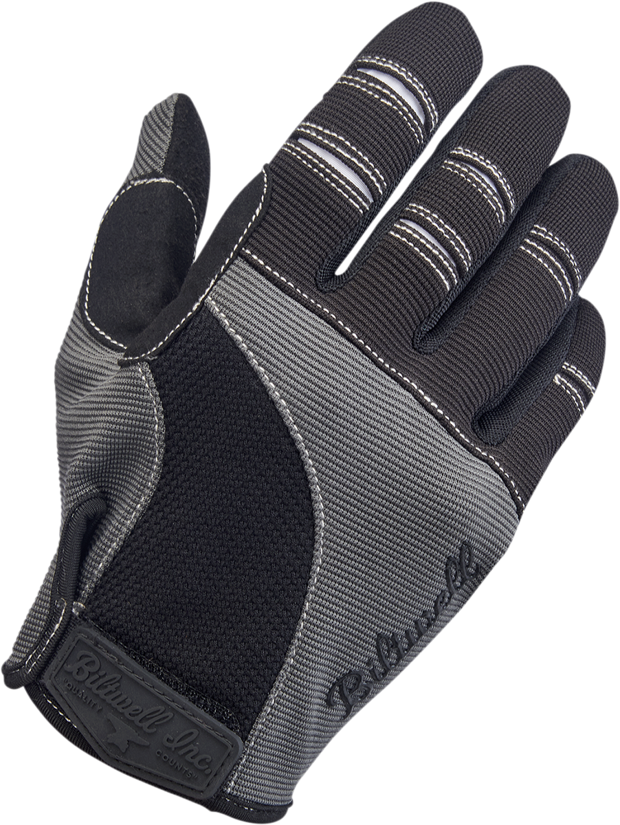 BILTWELL Moto Gloves - Gray/Black - Large 1501-1101-004