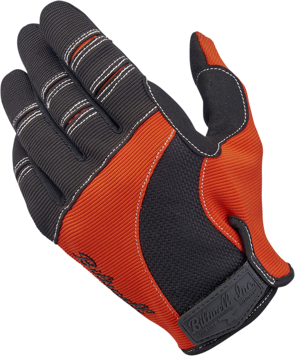 BILTWELL Moto Gloves - Orange/Black - Large 1501-0106-004