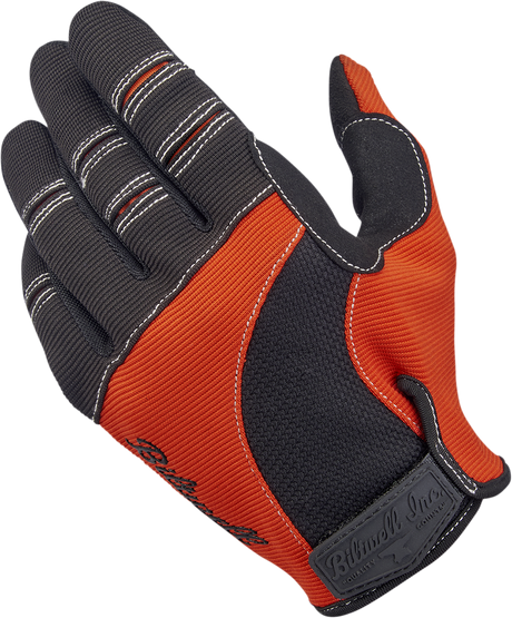 BILTWELL Moto Gloves - Orange/Black - Large 1501-0106-004