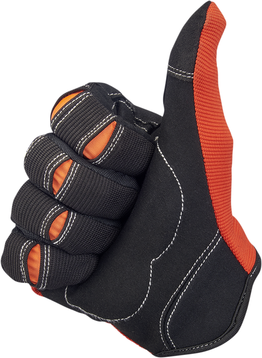 BILTWELL Moto Gloves - Orange/Black - Large 1501-0106-004