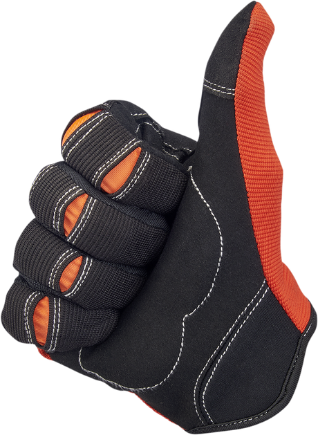 BILTWELL Moto Gloves - Orange/Black - Large 1501-0106-004