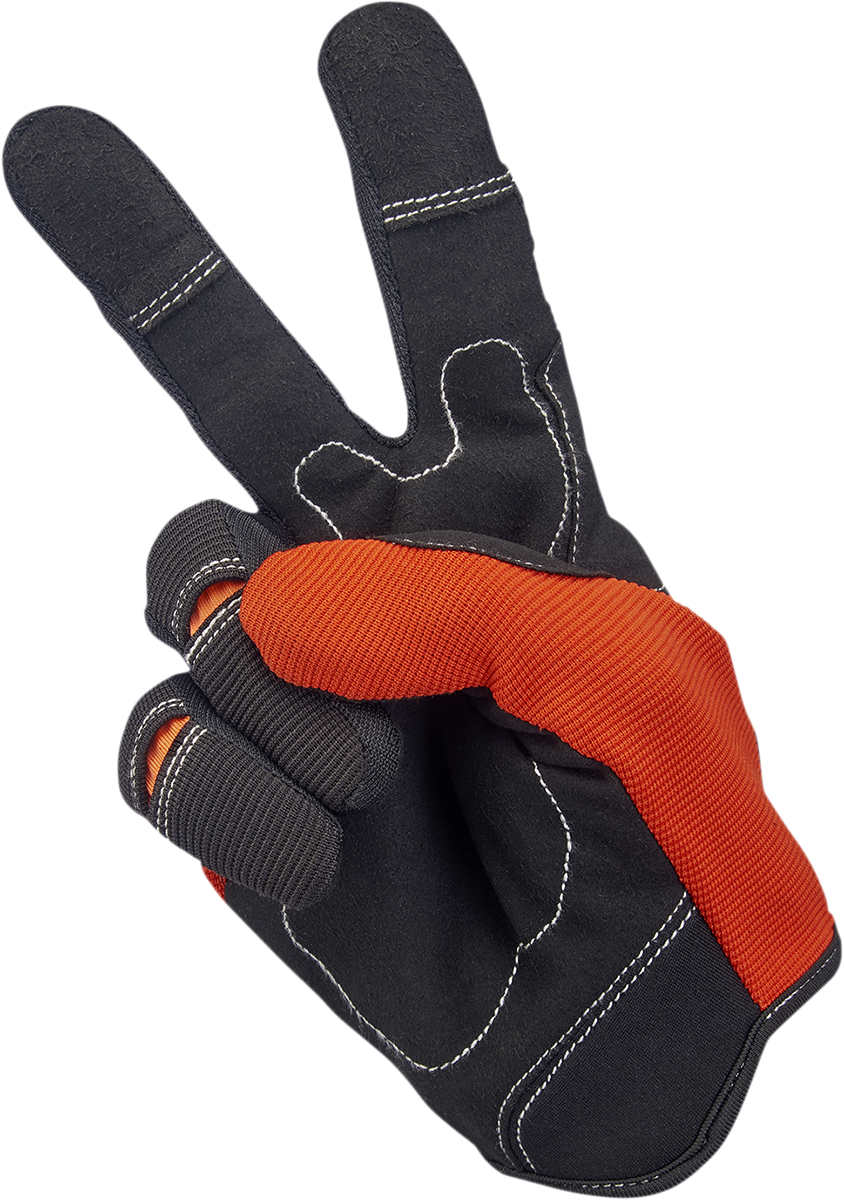 BILTWELL Moto Gloves - Orange/Black - Large 1501-0106-004