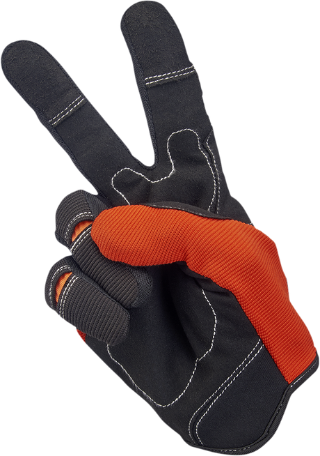 BILTWELL Moto Gloves - Orange/Black - Large 1501-0106-004