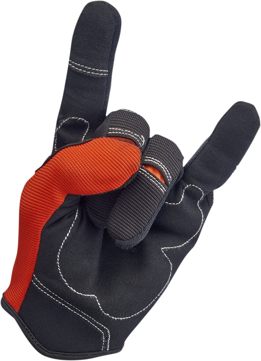 BILTWELL Moto Gloves - Orange/Black - Large 1501-0106-004
