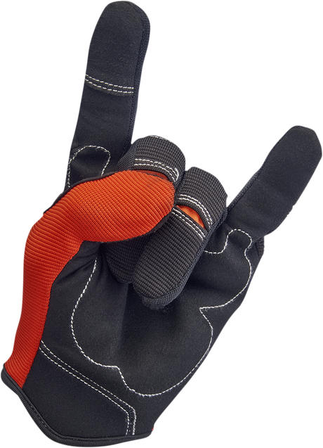 BILTWELL Moto Gloves - Orange/Black - Large 1501-0106-004