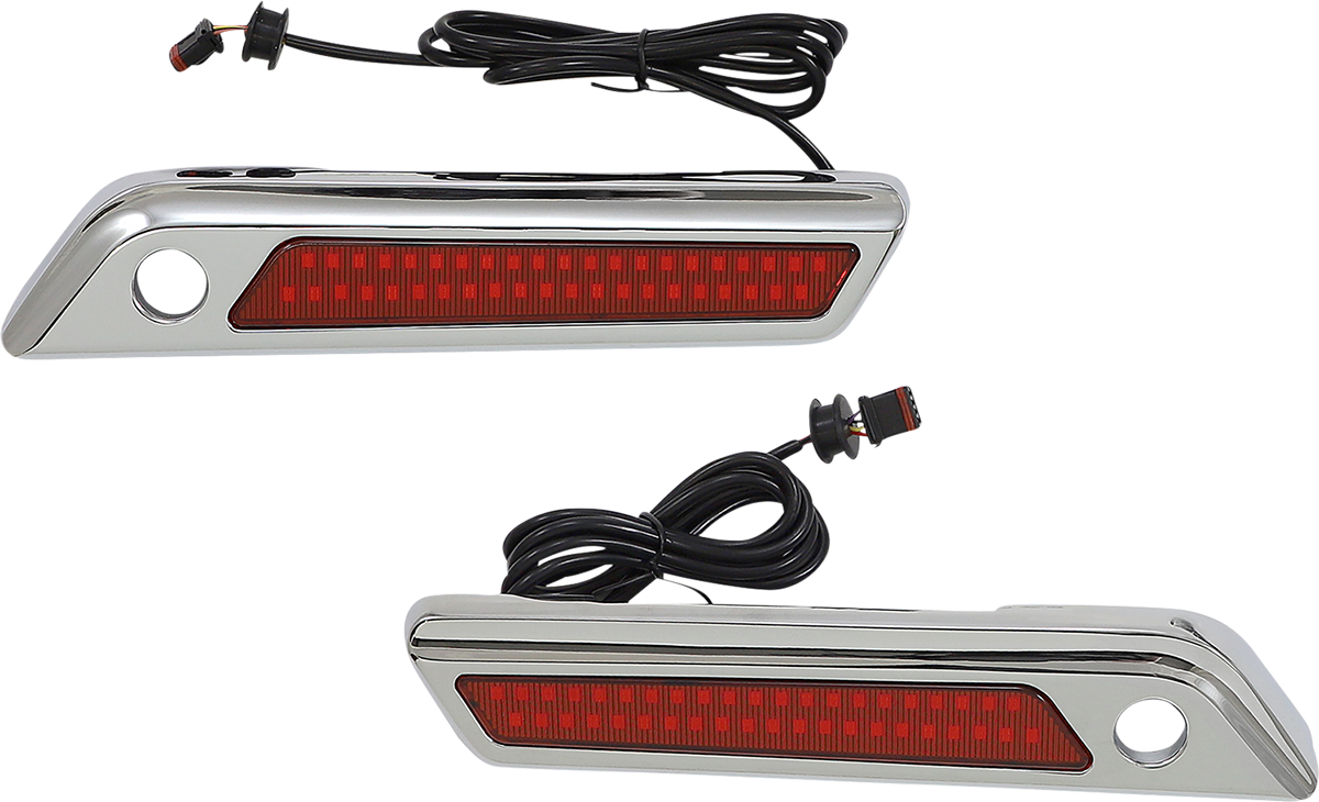 Custom Dynamics Latch Light - Saddlebag - Dual Color - Red - Chrome CD-SBL-DC4-RC - Cycle City Outdoors