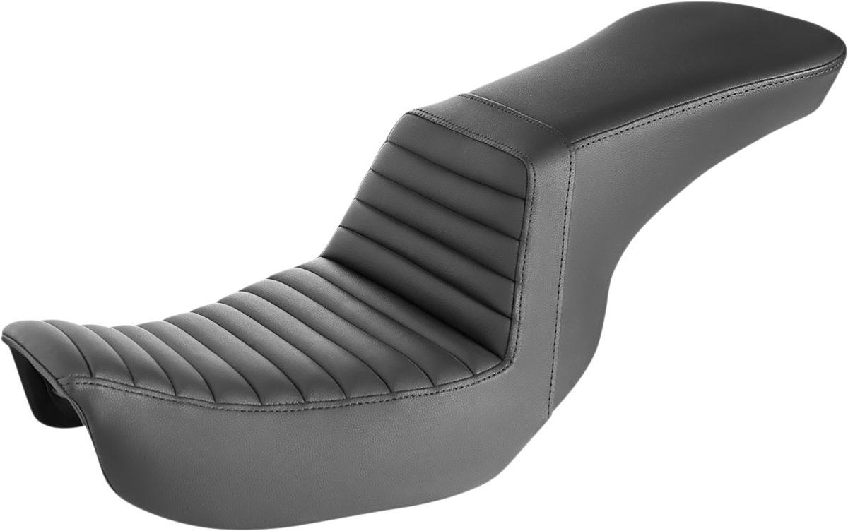 SADDLEMEN Step-Up Seat - Front Tuck-n-Roll - Black - Dyna 806-04-191