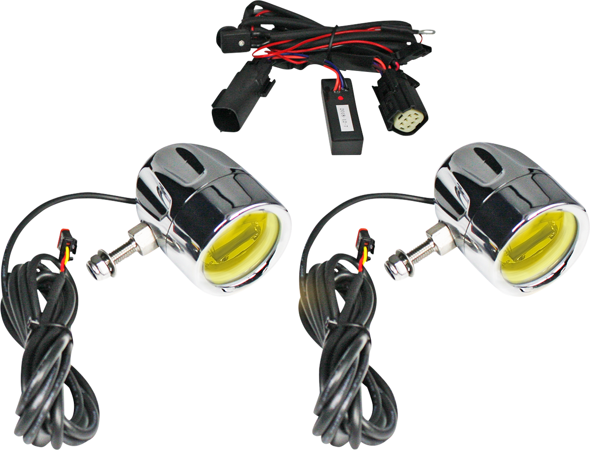 Custom Dynamics Fog Light - Chrome - Yellow Lens PB-FOG-BCM-YC - Cycle City Outdoors