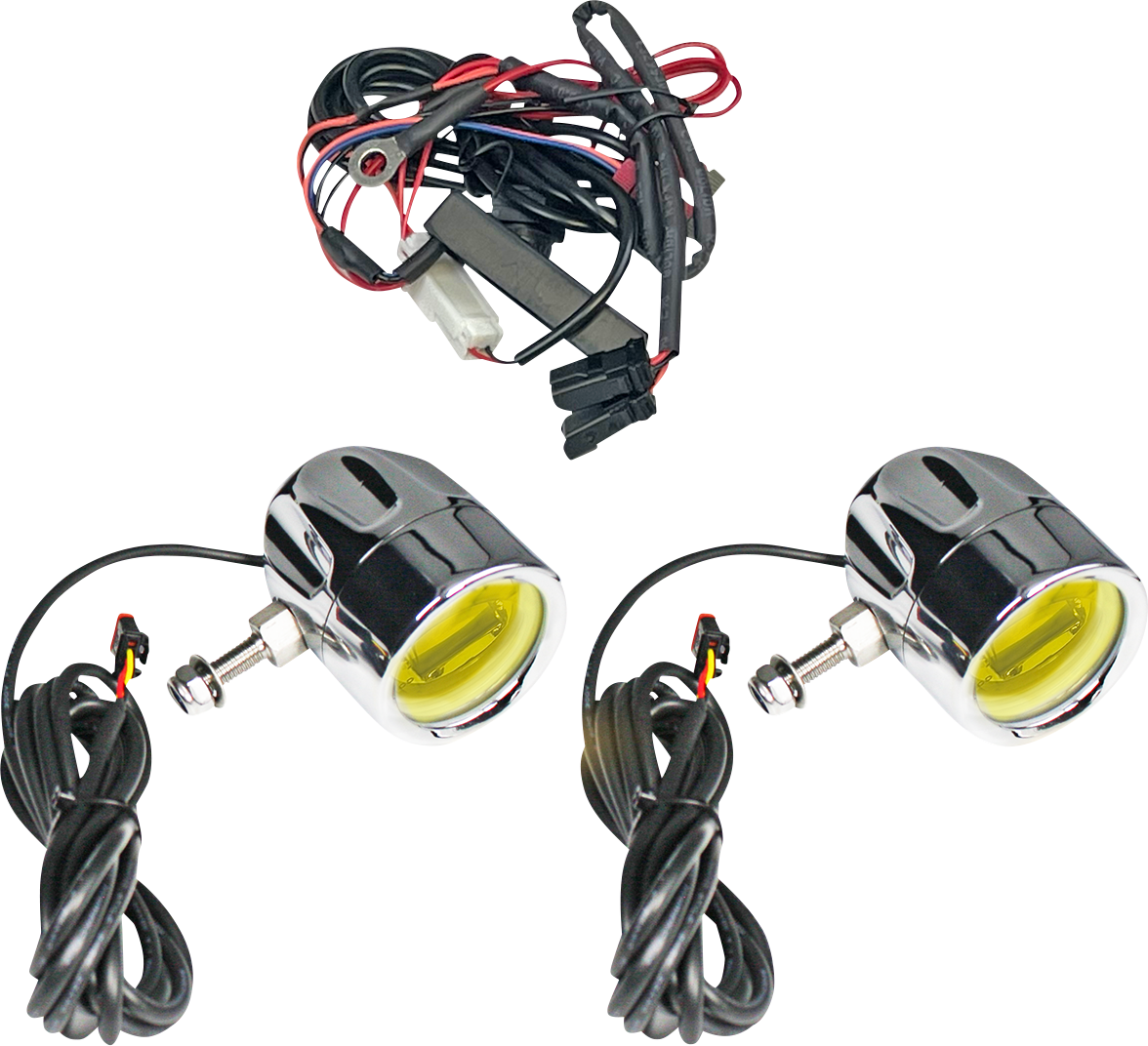 Custom Dynamics Fog Light - Chrome - Yellow Lens - Universal PB-FOG-UNV-YC - Cycle City Outdoors