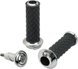 BILTWELL Alumicore Grips - Dual Cable - Chrome 6604-105-01