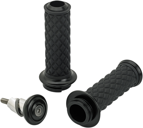 BILTWELL Alumicore Grips - TBW - Black 6605-201-01
