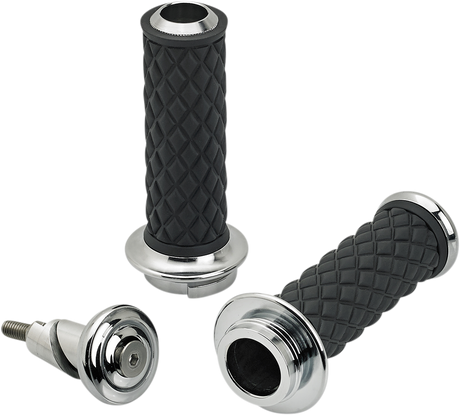 BILTWELL Alumicore Grips - TBW - Chrome 6605-105-01