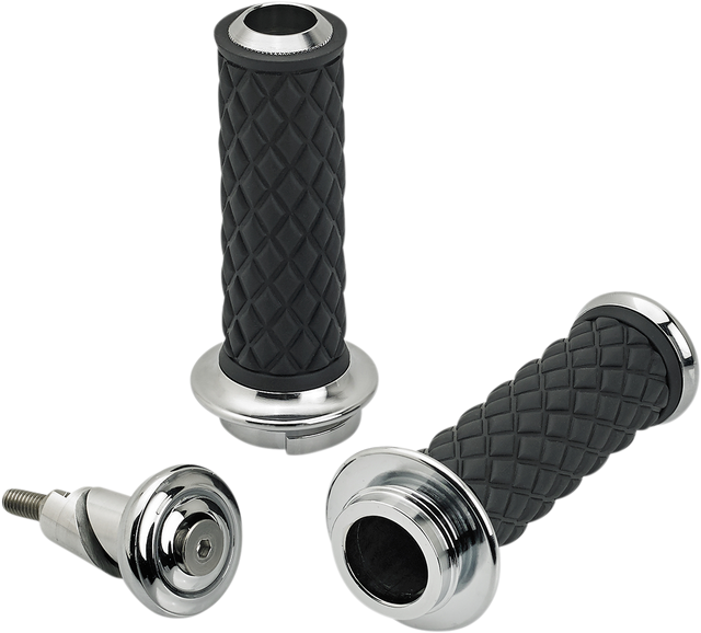 BILTWELL Alumicore Grips - TBW - Chrome 6605-105-01