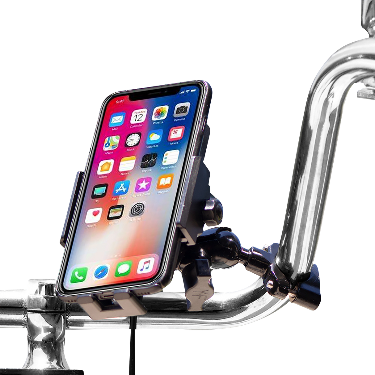 RIDEPOWER Ball Mount - Phone Holder - Wireless Charging RPPMMTLBKBW12