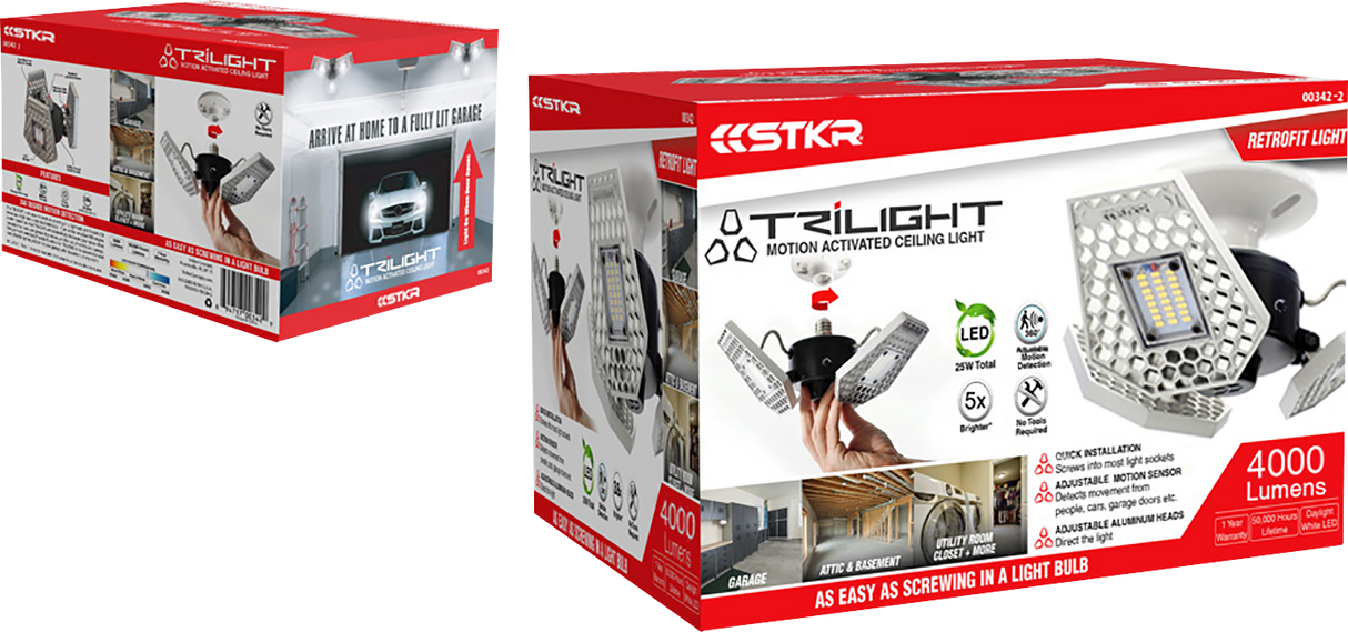 RISK RACING Ceiling Light - Garage/Home/Attic/Basement/Motion - 4000 Lumens - LED 00342-2