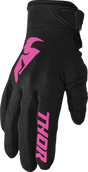 Thor Women's Sector Gloves - Black/Pink - XL 3331-0245 - Cycle City Outdoors
