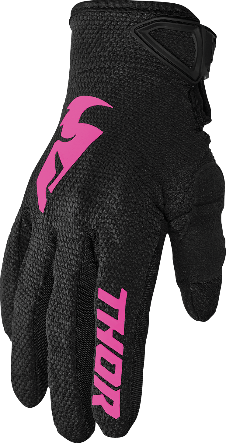 THOR Women's Sector Gloves - Black/Pink - Large 3331-0244
