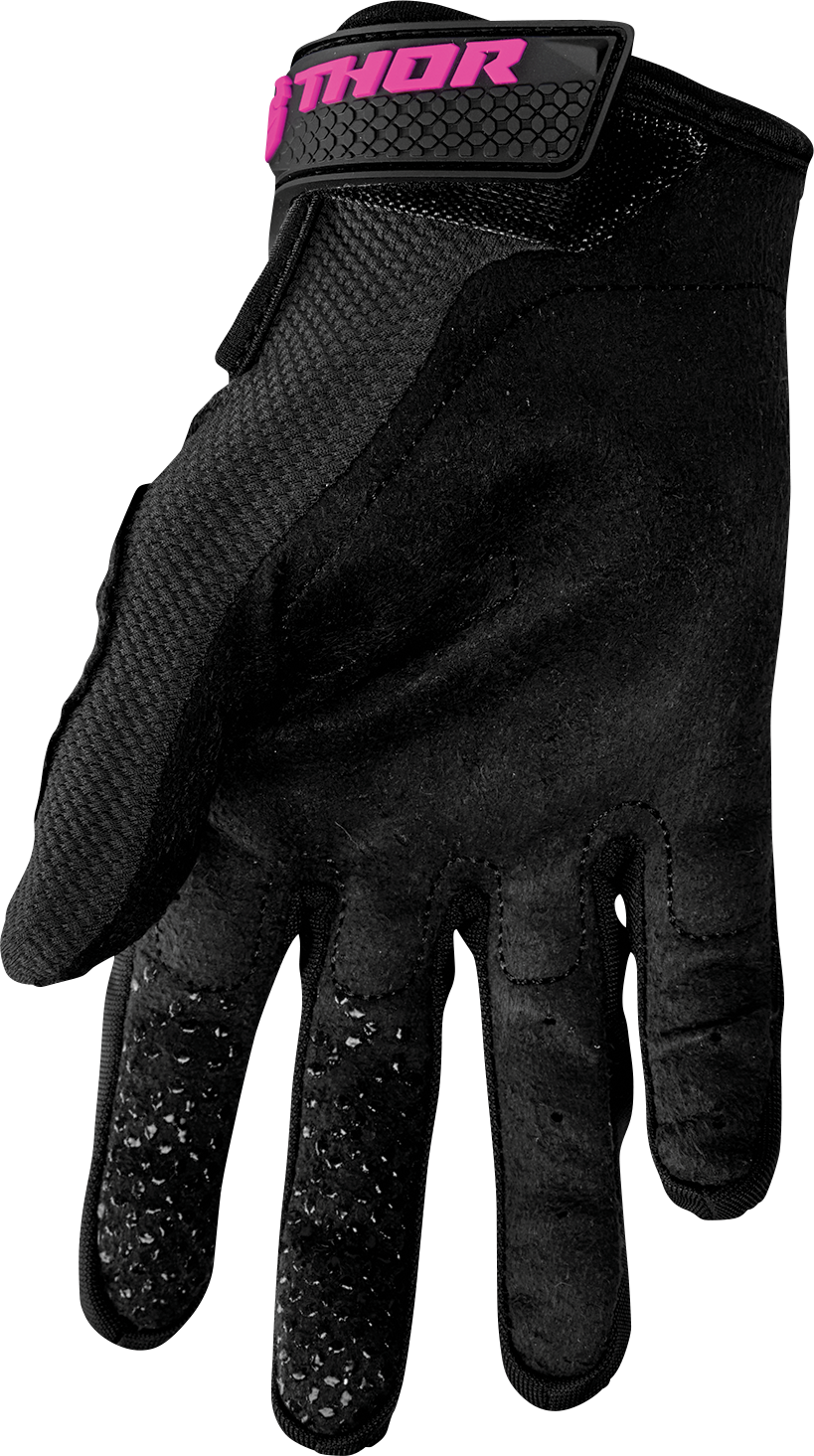 THOR Women's Sector Gloves - Black/Pink - Large 3331-0244