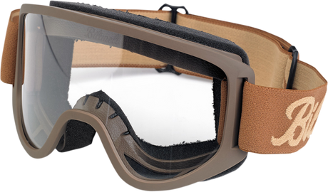 BILTWELL Moto 2.0 Goggle - Script - Chocolate - Clear Lens 2101-5801-012