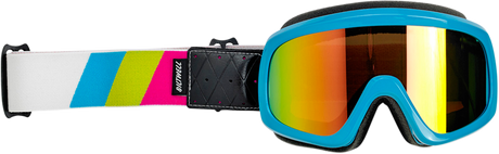 BILTWELL Overland 2.0 Goggle - Tri-Stripe - Cyan/Jet Boat - Bronze Lens 2111-0944-003