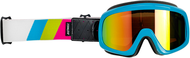 BILTWELL Overland 2.0 Goggle - Tri-Stripe - Cyan/Jet Boat - Bronze Lens 2111-0944-003