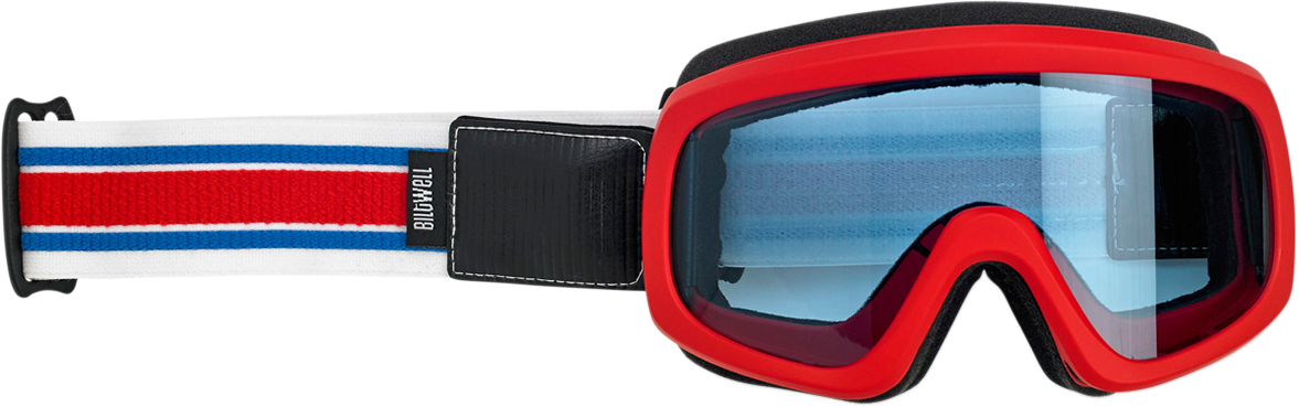 BILTWELL Overland 2.0 Goggle - Racer - Red/White/Blue - Blue Lens 2111-5605-007