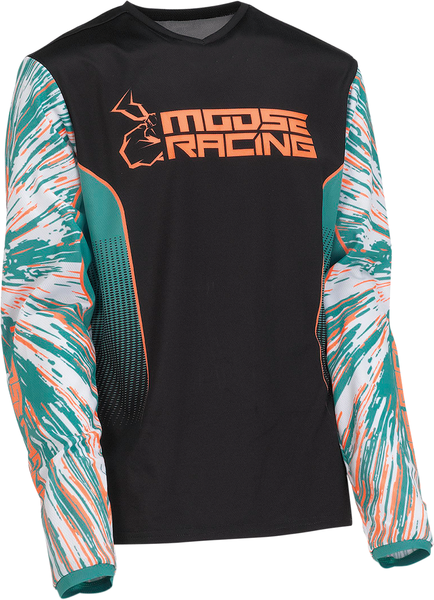 MOOSE RACING Youth Agroid Jersey - Teal/Orange/Black - Large 2912-2254 - Cycle City Outdoors