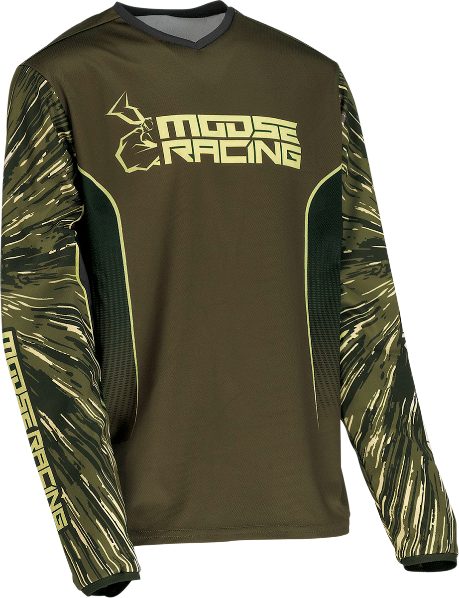 MOOSE RACING Youth Agroid Jersey - Olive/Tan - Large 2912-2279 - Cycle City Outdoors