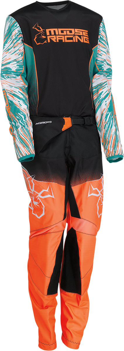 MOOSE RACING Youth Agroid Jersey - Teal/Orange/Black - Small 2912-2252 - Cycle City Outdoors