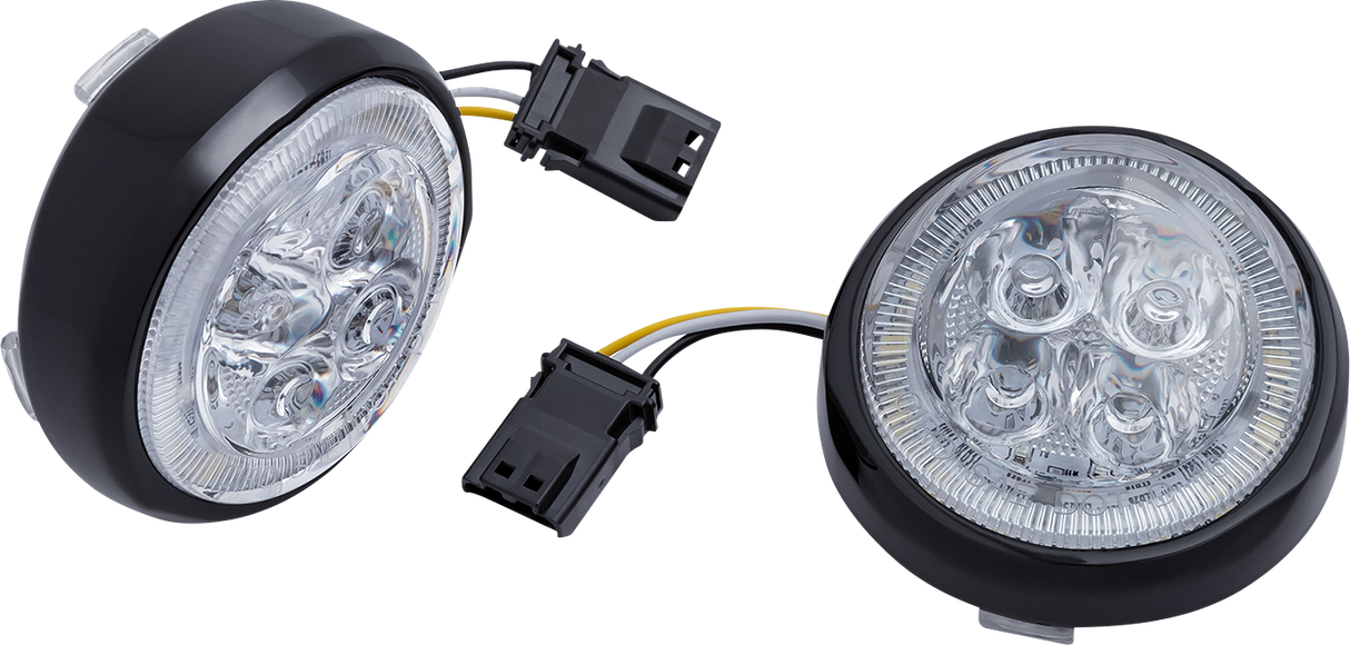 CIRO Turn Signal Insert - Front - Black/Clear 45423