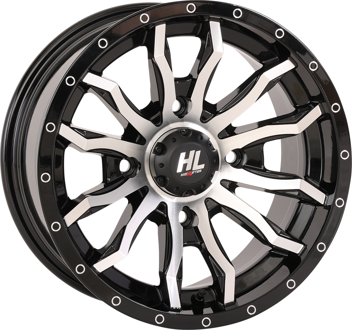 HIGH LIFTER Wheel - HL21 - Front/Rear - Gloss Black w/Machined - 22x7 - 4/137 - 4+3 (+10 mm) 22HL21-1137