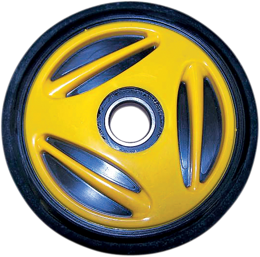 PARTS UNLIMITED Idler Wheel with Bearing 6205-2RS - Yellow - Group 10 - 165 mm OD x 1" ID R0165G-2 401A