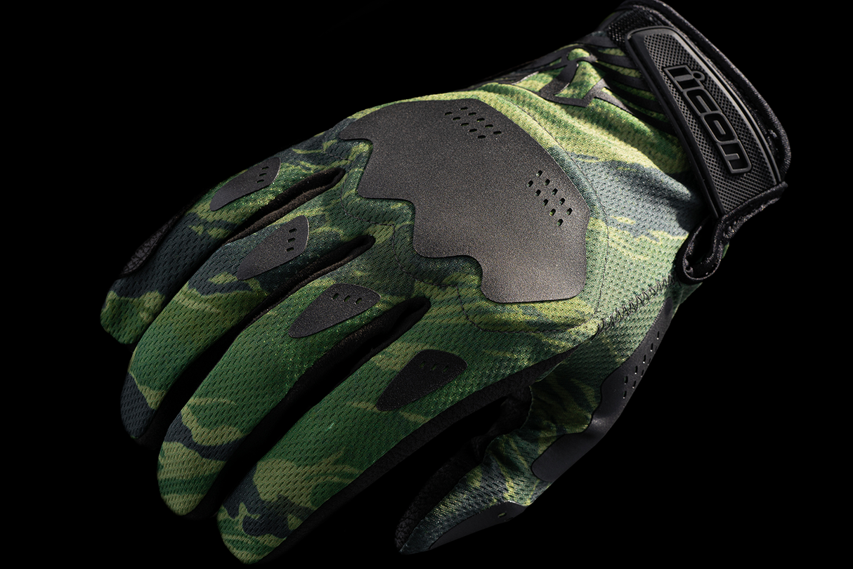 ICON Hooligan™ Tiger's Blood Gloves - Green - Large 3301-4625