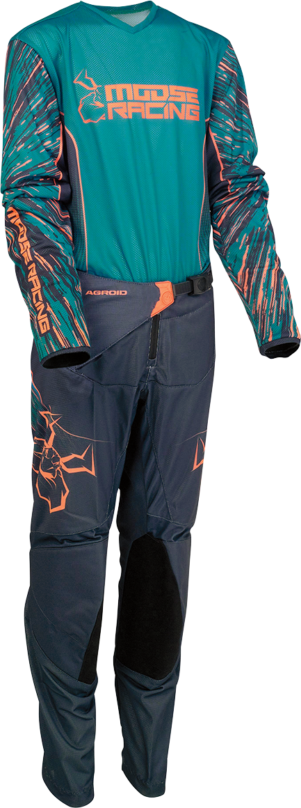 MOOSE RACING Youth Agroid Vented Jersey - Blue/Orange - Large 2912-2332 - Cycle City Outdoors