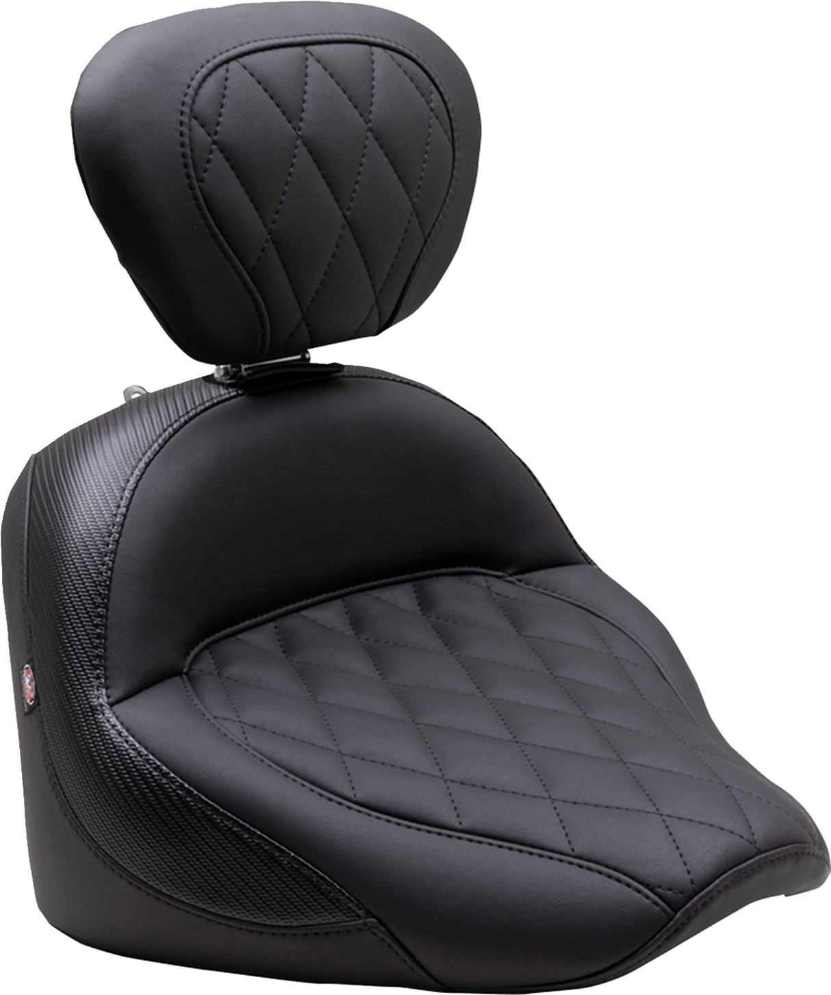MUSTANG Solo Touring Seat - w/ Driver Backrest - Black - Diamond Stitch - Chief '22-'23 89740