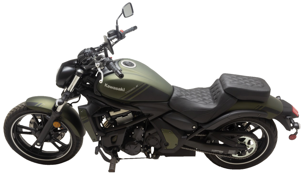 MUSTANG Squareback Seat - Passenger - Black - Diamond Stitch - Vulcan S '15-'23 76431