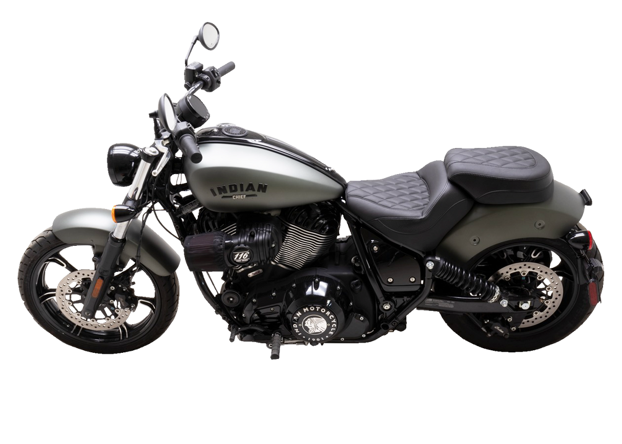 MUSTANG Solo Touring Seat - Passenger - Black - Diamond Stich - Chief '22-'23 88204