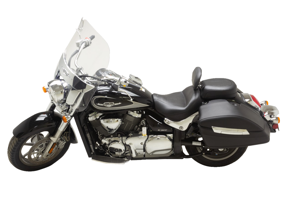 MUSTANG Wide Touring Solo Seat - Black - Plain - with Driver Backrest - C90T '15-'19 89206