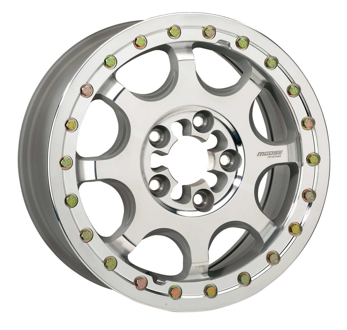 MOOSE UTILITY Wheel - 351X - 5-Lug/Beadlock - Front/Rear - Machined - 15x7 - 5/4.5 - 5+2 351BM157545CF64
